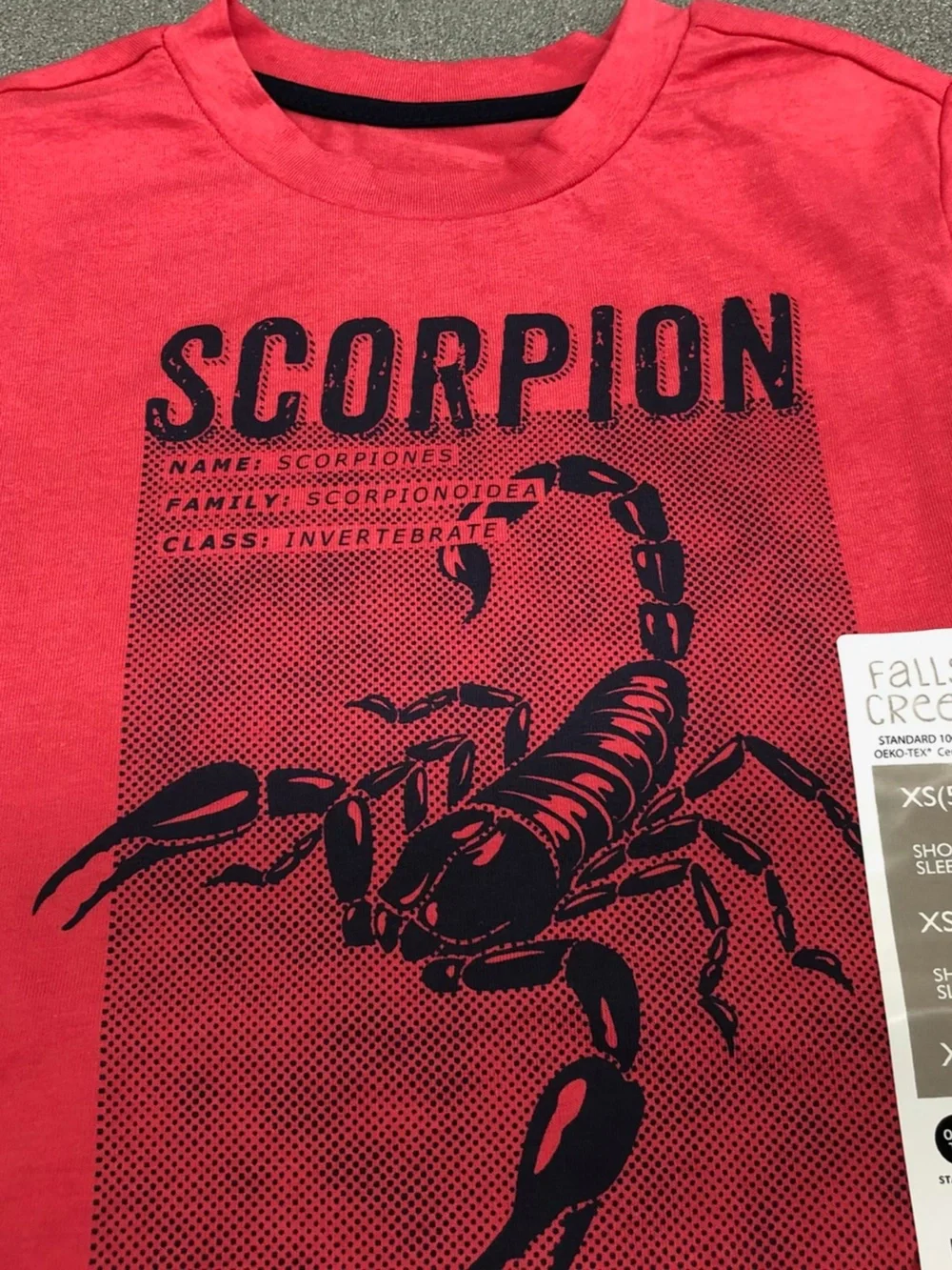 🏀$5🏀NEW FALLS CREEK Short Sleeve Shirt Scorpion Red Size Various Boy’s